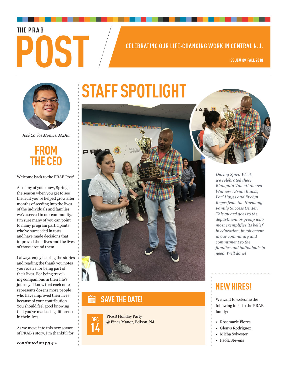 PRAB staff newsletter page
