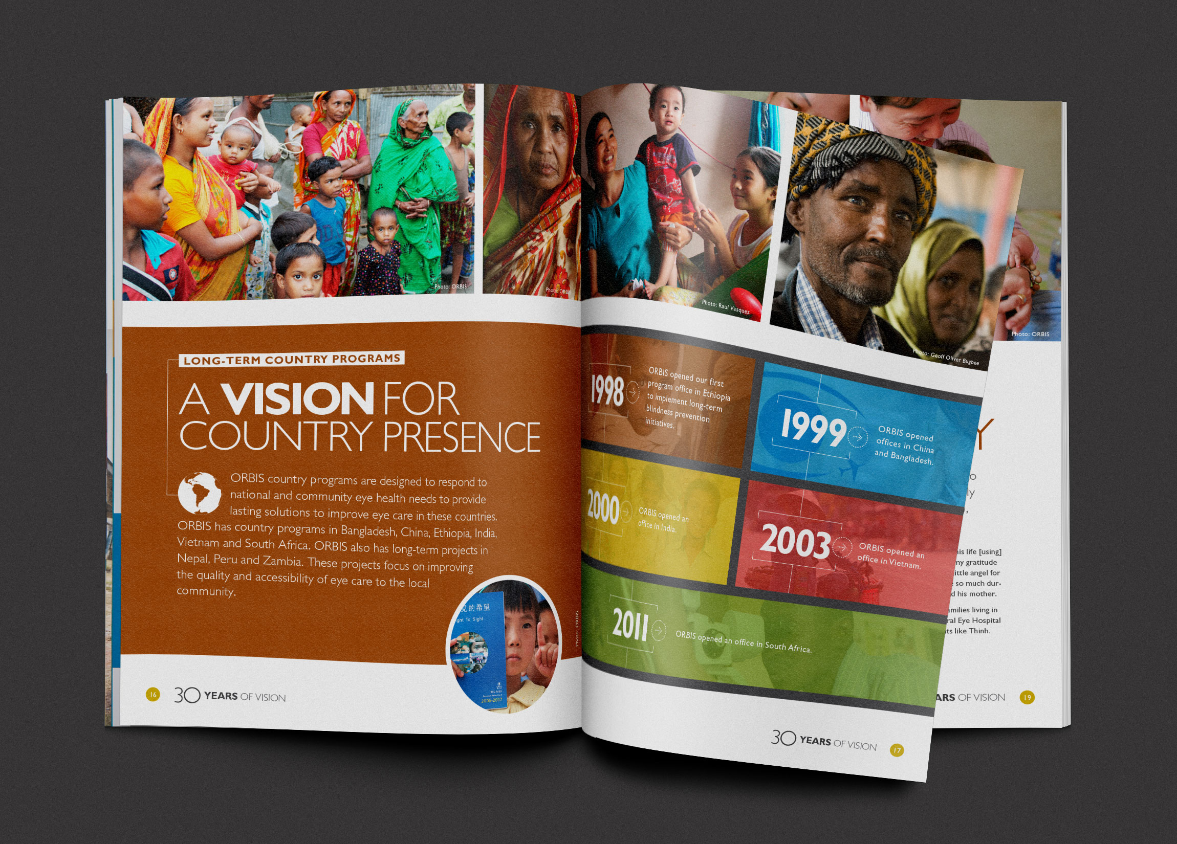Orbis anniversary report spread