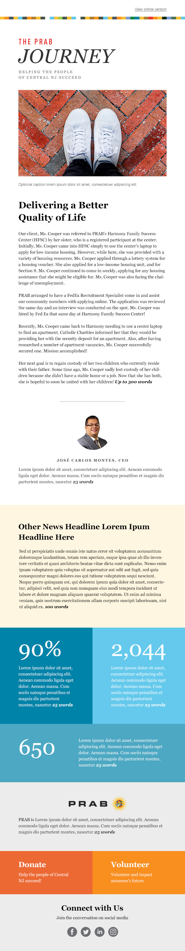 PRAB email newsletter template