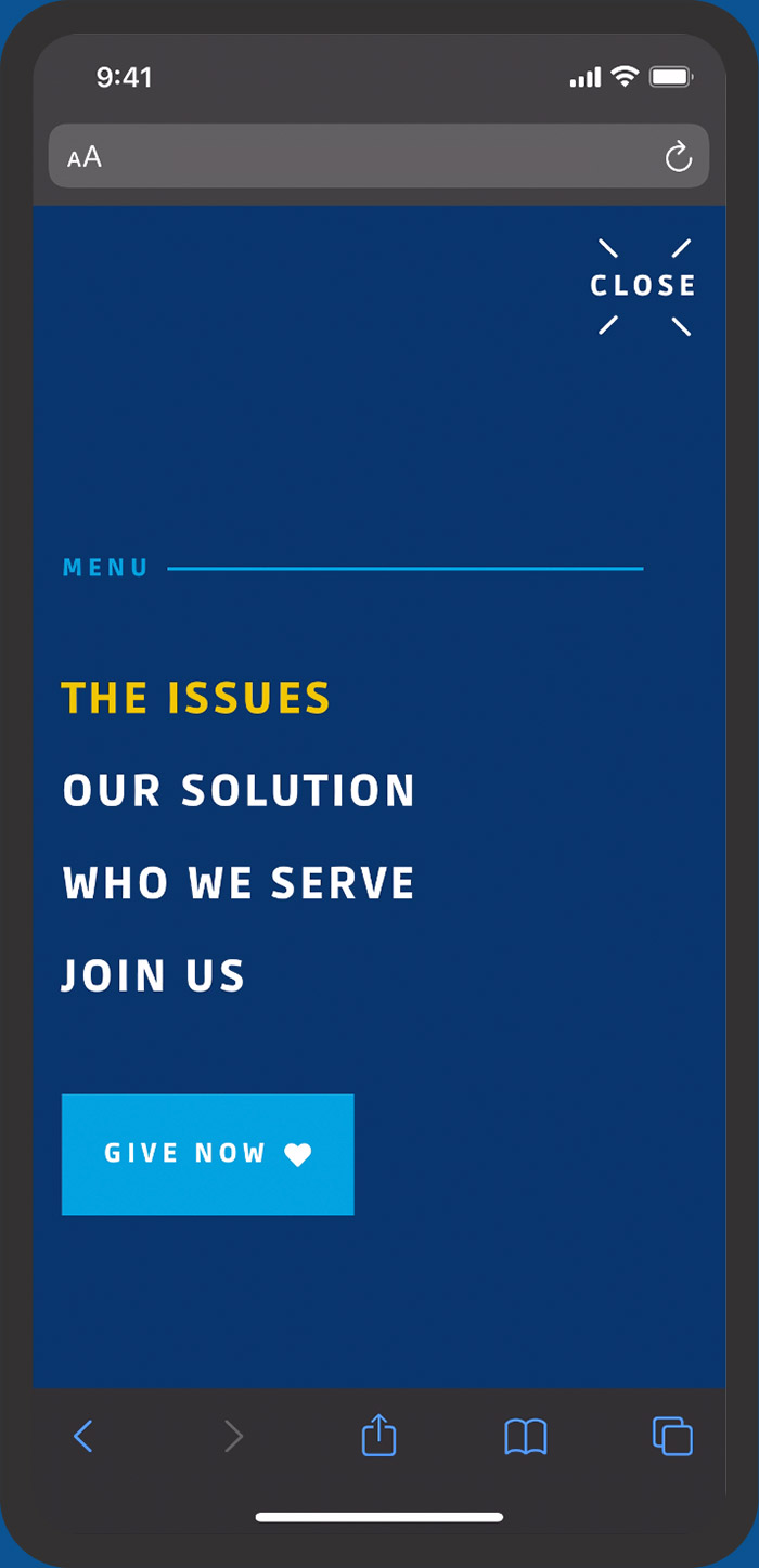 GOSO fundraising campaign mobile view