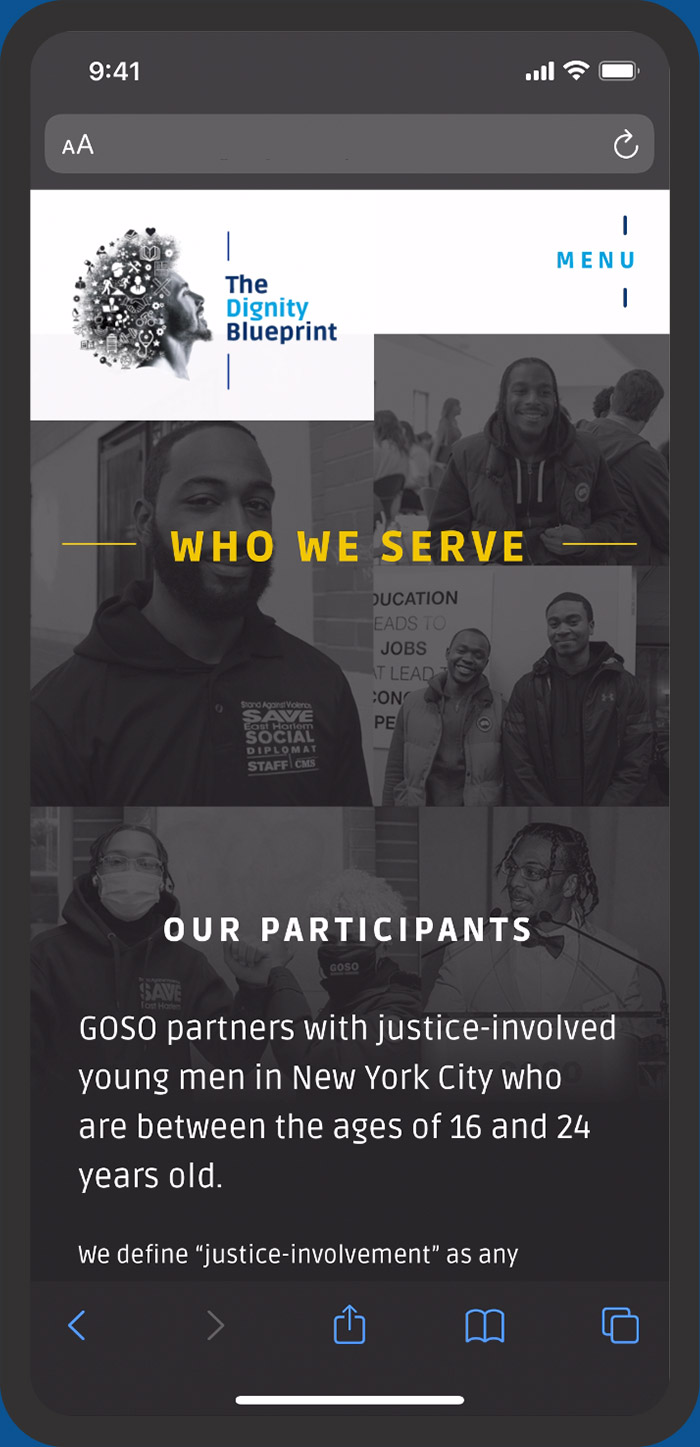 GOSO fundraising campaign mobile view