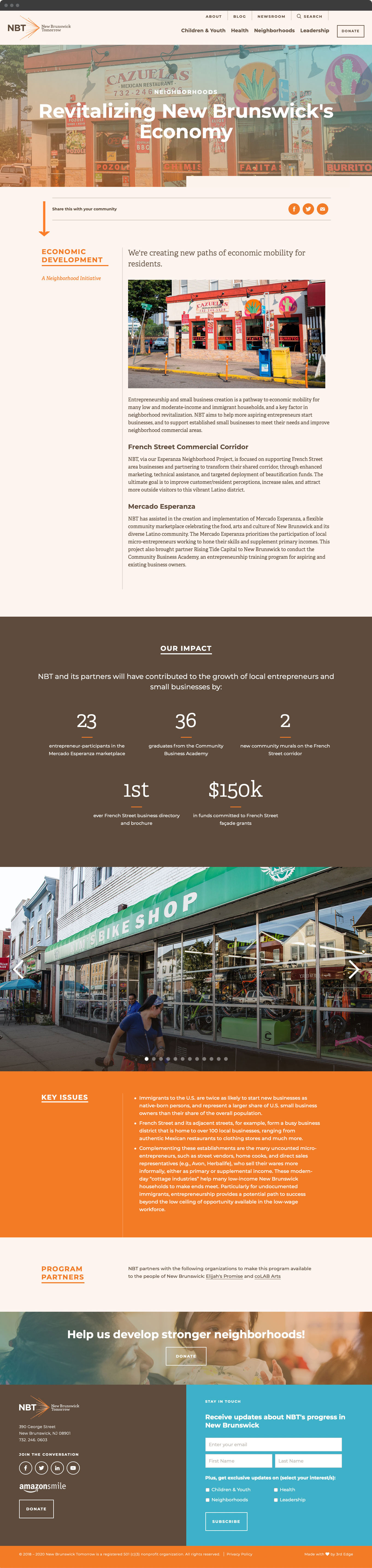 New Brunswick Tomorrow Website Interior Page