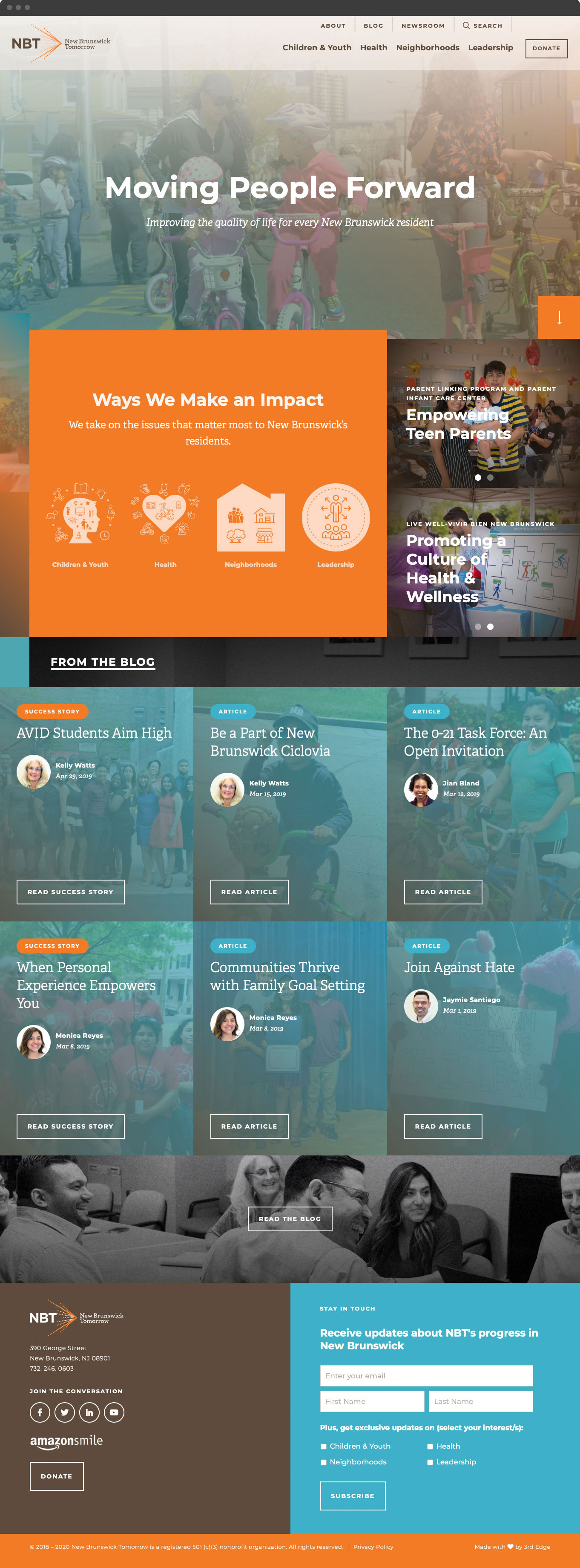 New Brunswick Tomorrow Website Home Page