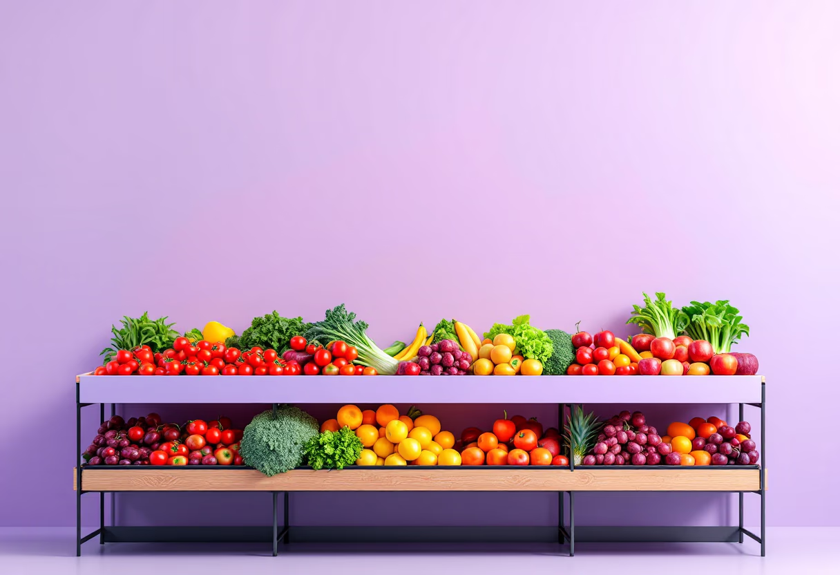 image of fresh produce display (for a grocery store)
