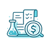 Icon of a document and dollar sign representing transparent fixed-fee pricing for medical device consulting.