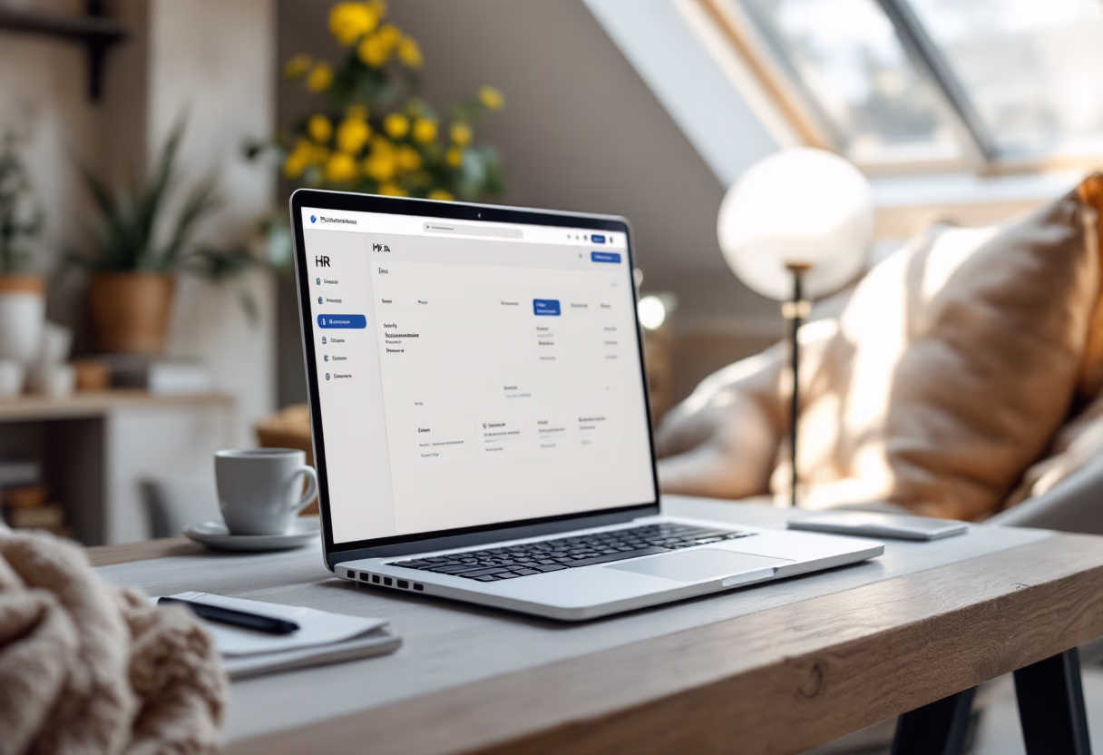[interface] image of employee interacting with hr software (for a hr tech)