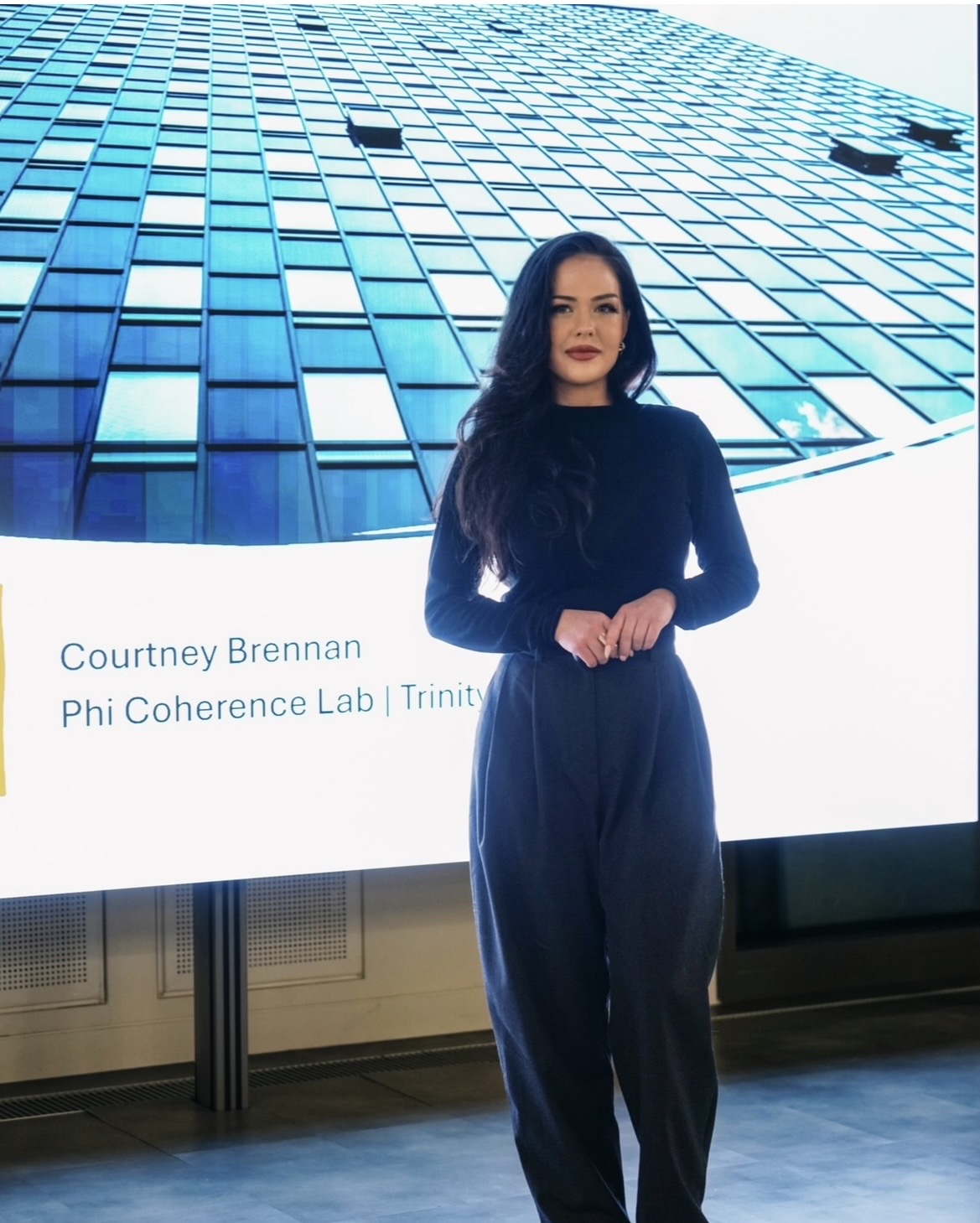 Courtney Brennan speaking on valuation, Phi Coherence Lab at Trinity