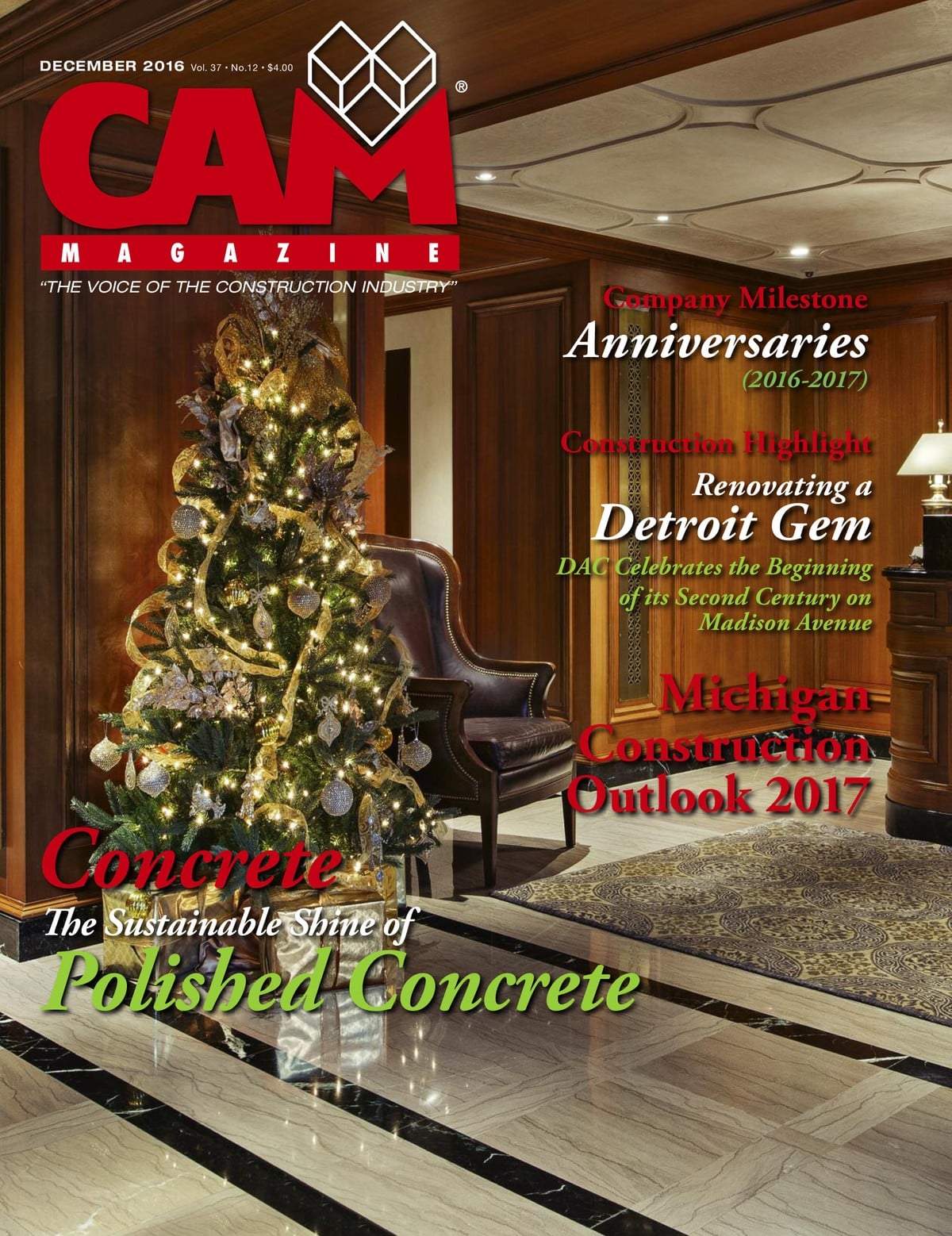 CAM Magazine's December 2016 Issue - Roncelli is featured in the latest issue.