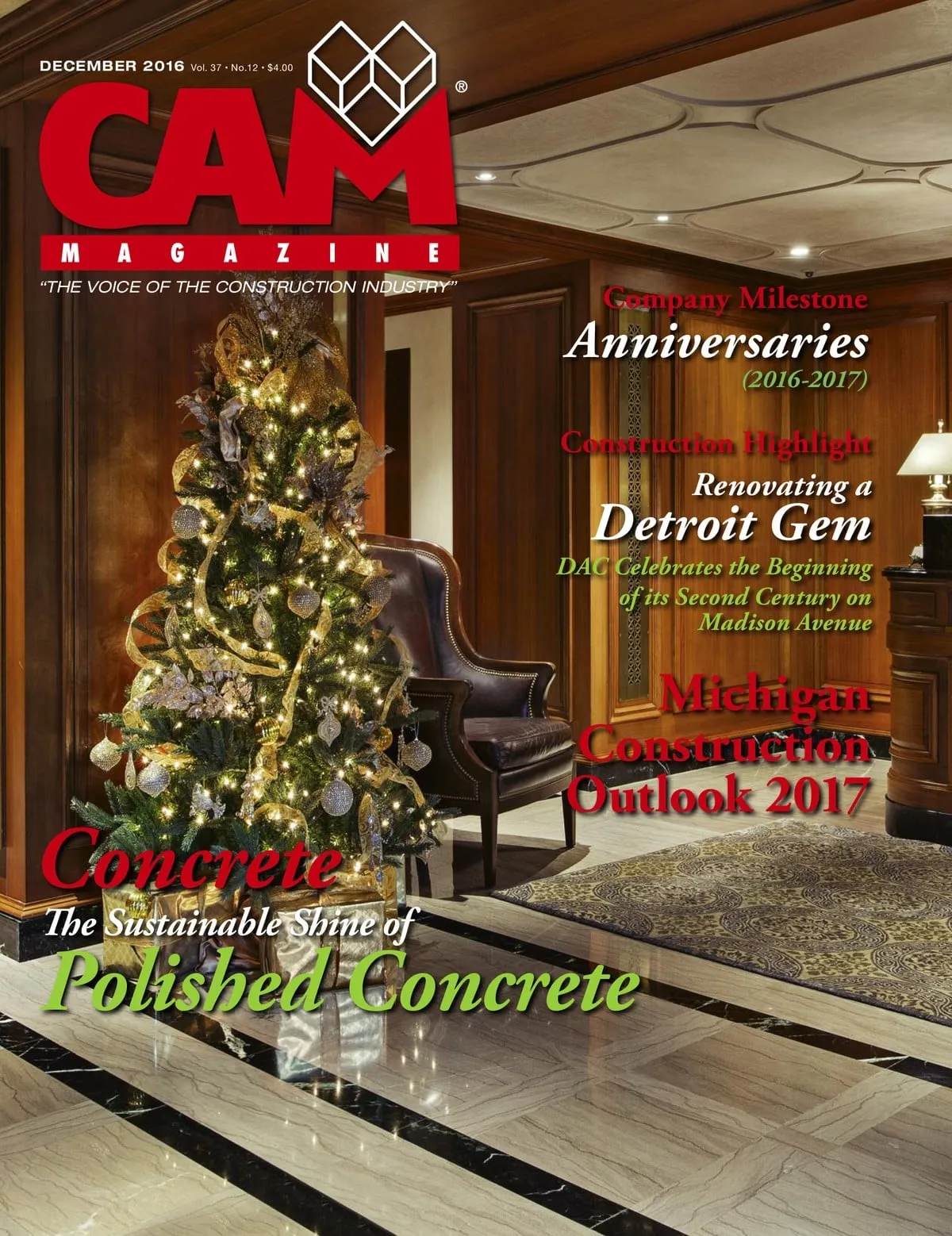 CAM Magazine's December 2016 Issue - Roncelli is featured in the latest issue.