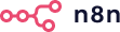 n8n company logo with stylized network nodes and connecting lines in pink next to lowercase text 'n8n'.