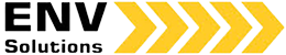 ENV Solutions logo with three yellow chevron arrows pointing right.