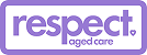 Respect aged care logo in purple text with a registered trademark symbol.