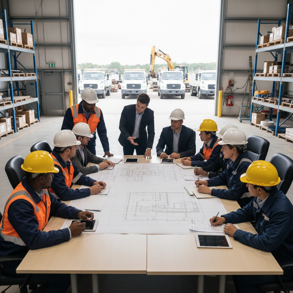 Field operations and office team collaborating on churn rate analysis and contract-to-go-live workflow