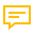 Yellow chat message icon with three lines indicating text on a black background.