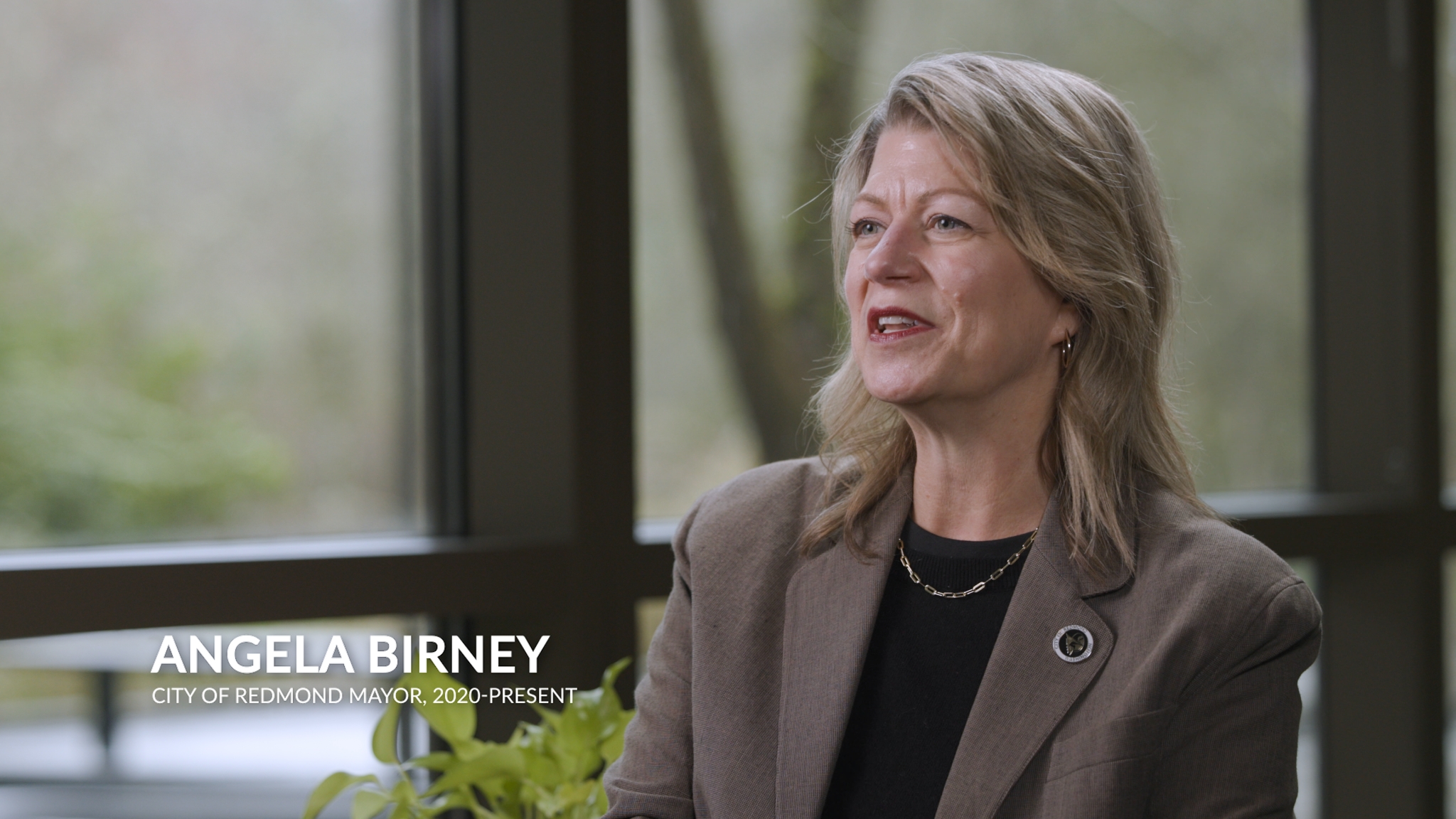 City of Redmond Mayor Angela Birney interviewed for a legacy documentary about the Old Fire House Teen Center.