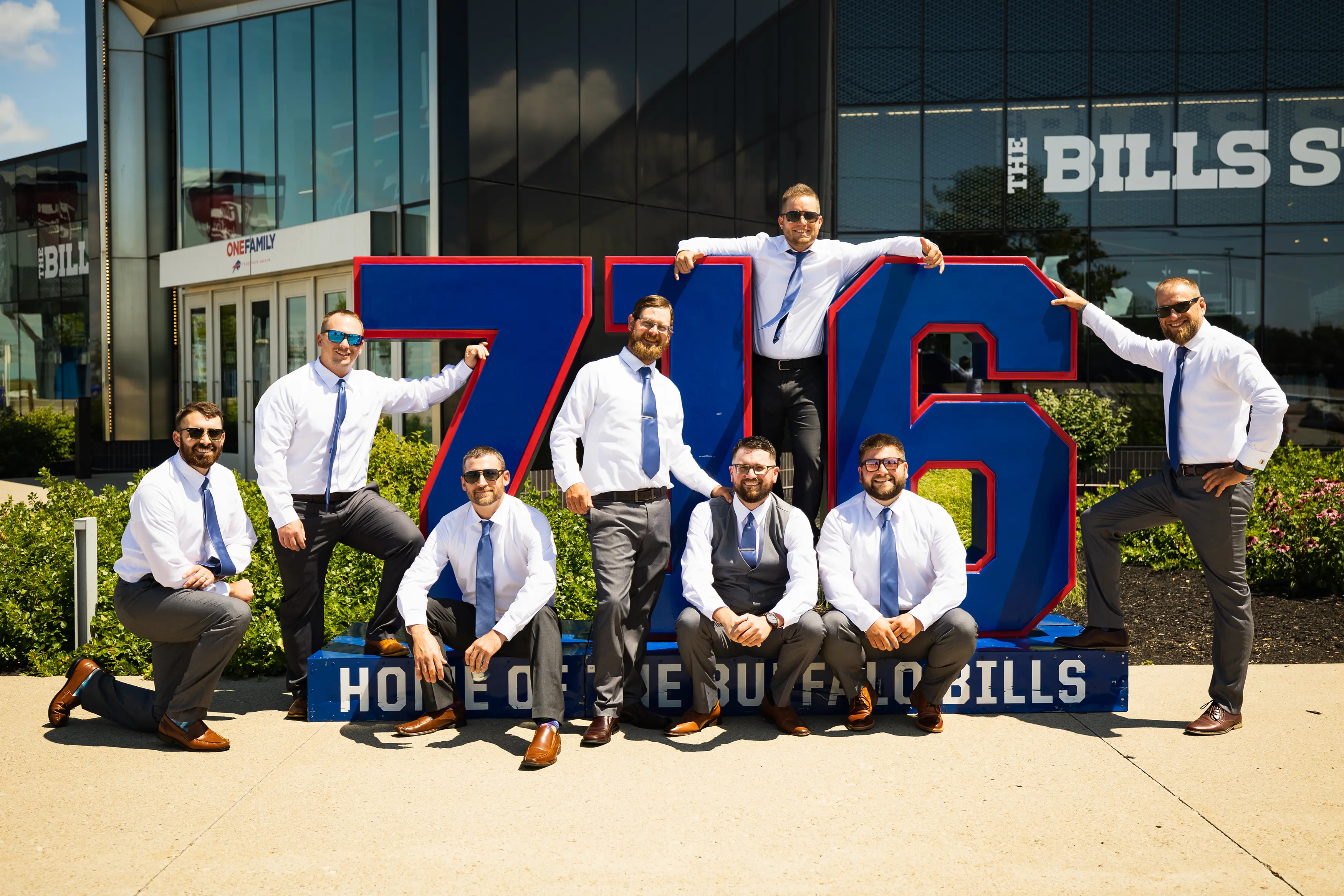 Buffalo wedding photography groomsmen group portrait 716 area code Western NY