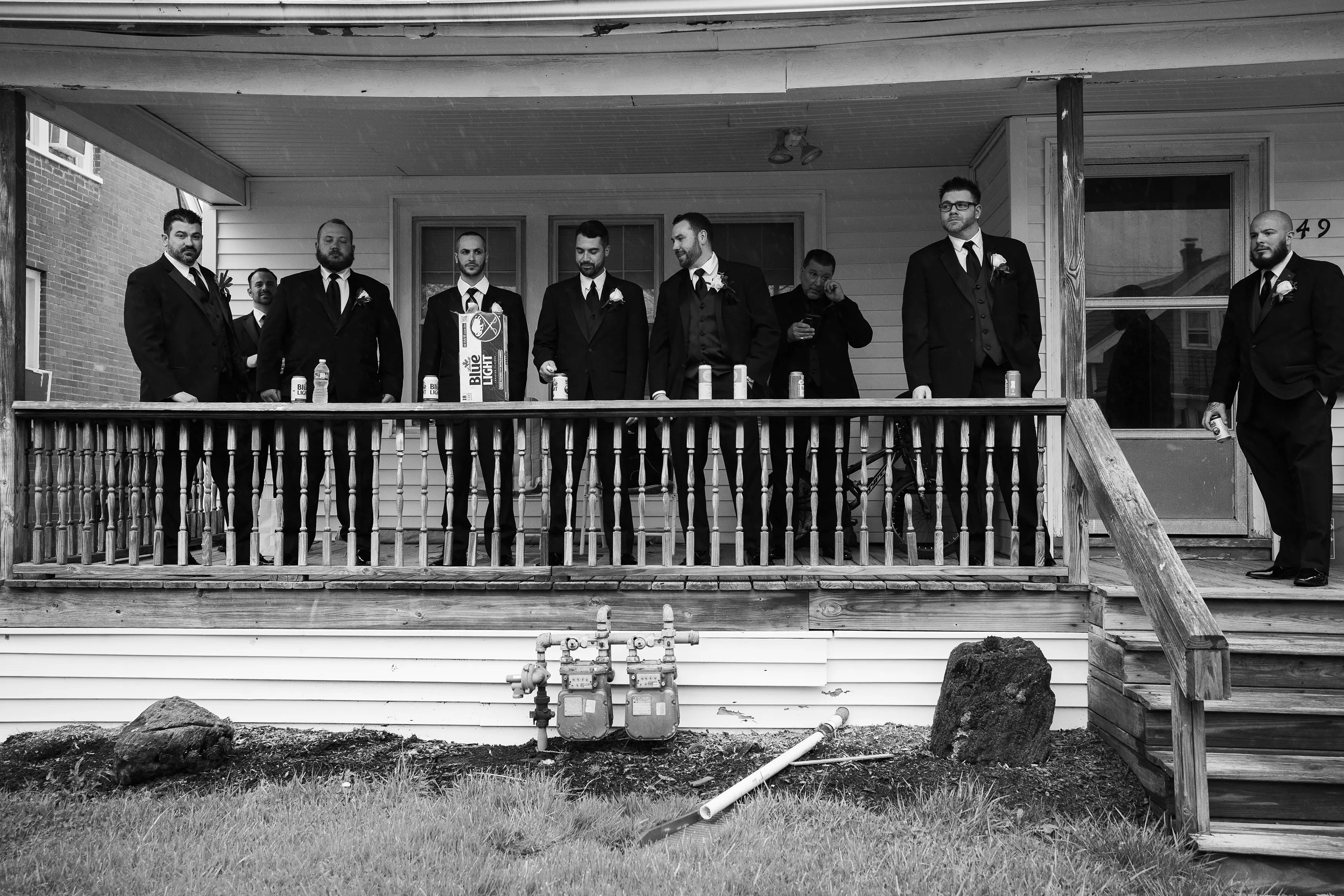Buffalo wedding photographer groomsmen portrait outdoor Western New York wedding photography