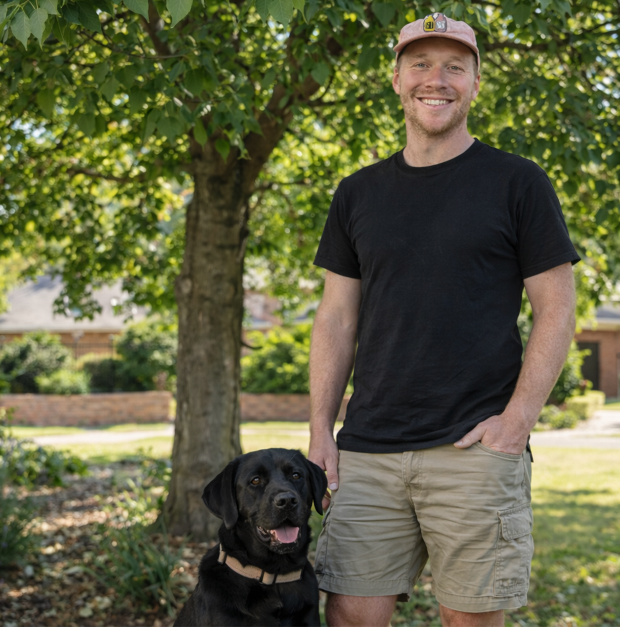 Oscar from Home N Hosed with his dog Luna at a residential property in Bendigo