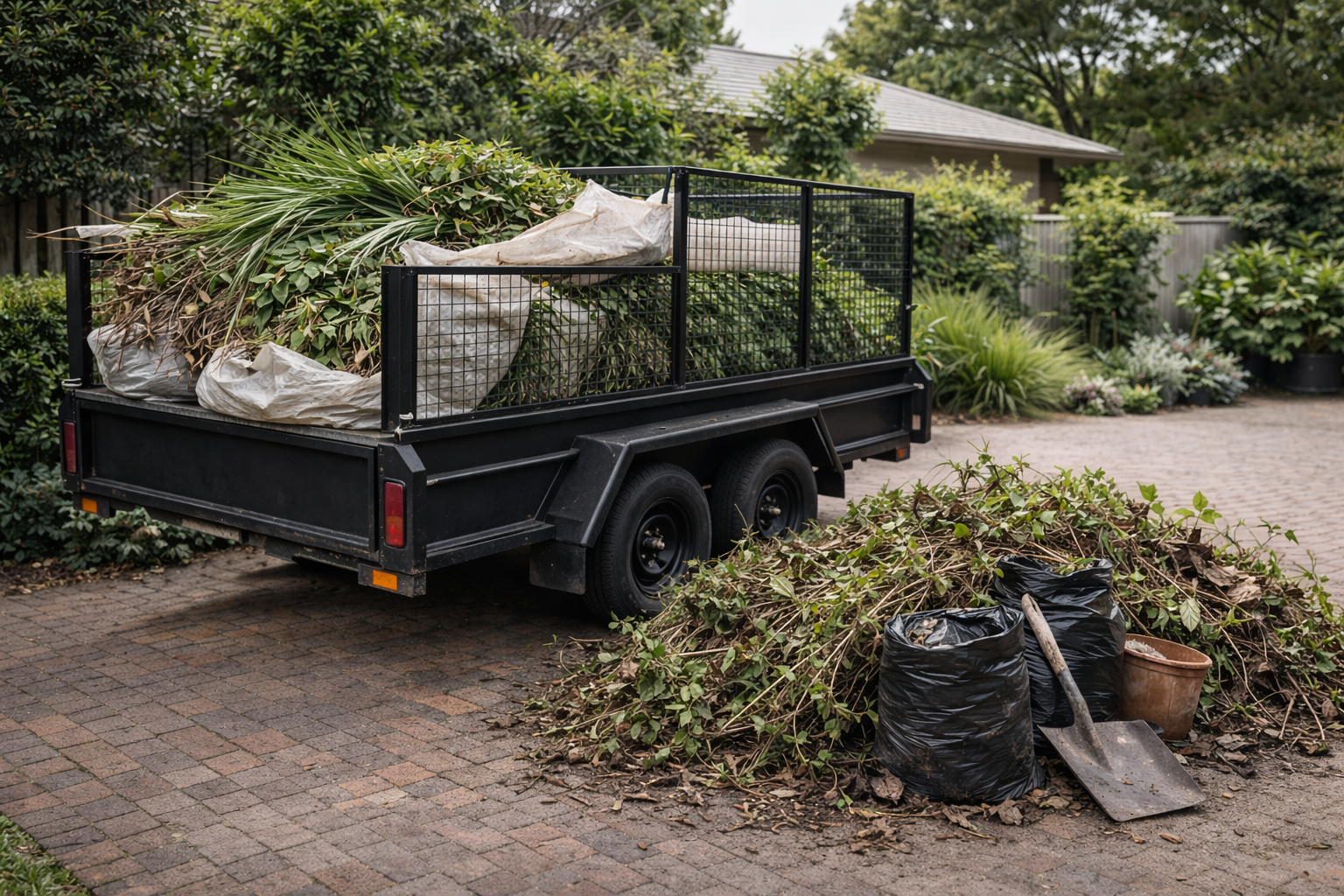 Rubbish removal service clearing waste from a residential property in Bendigo