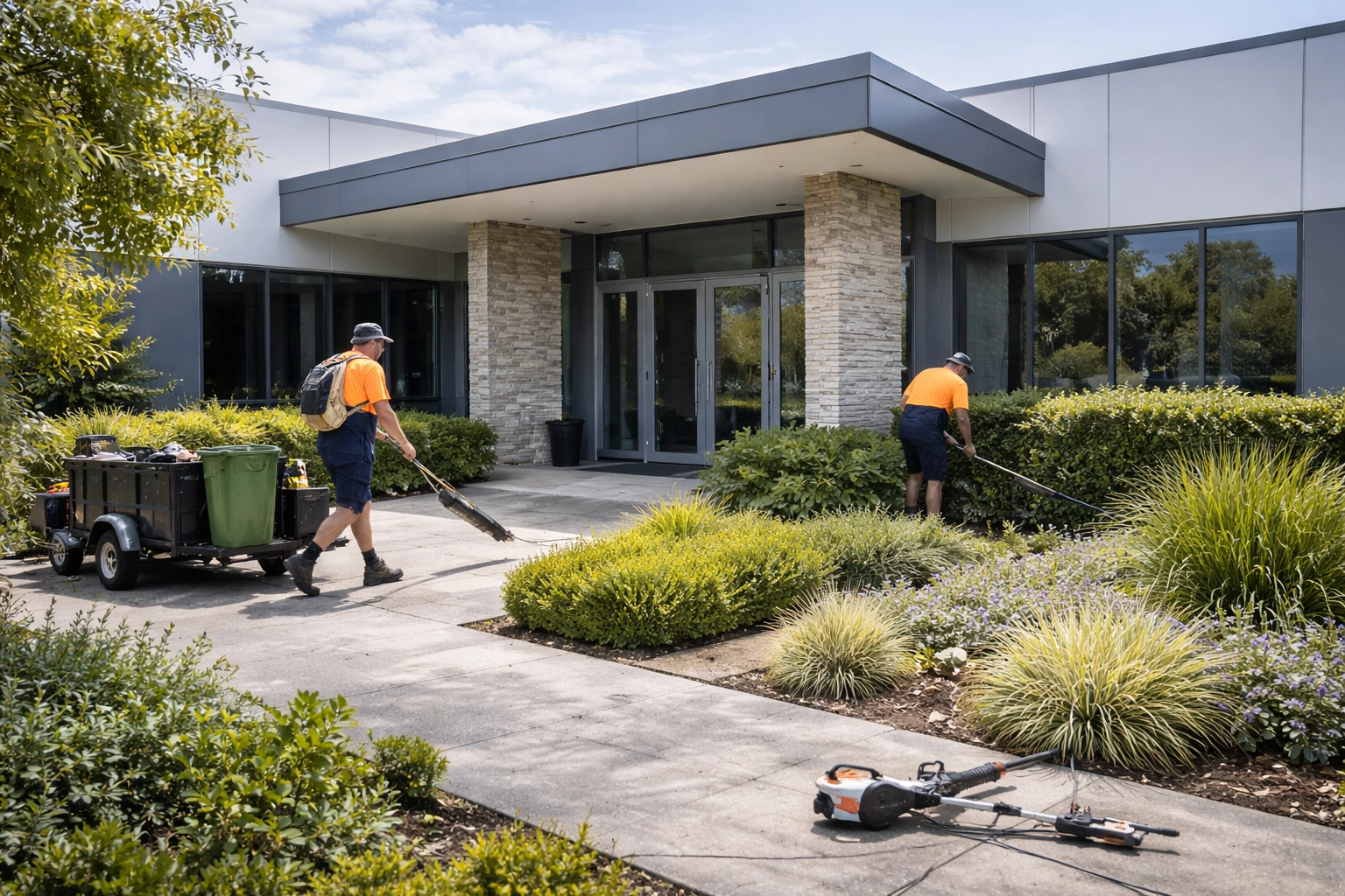 Commercial property exterior maintained by Home N Hosed in Bendigo