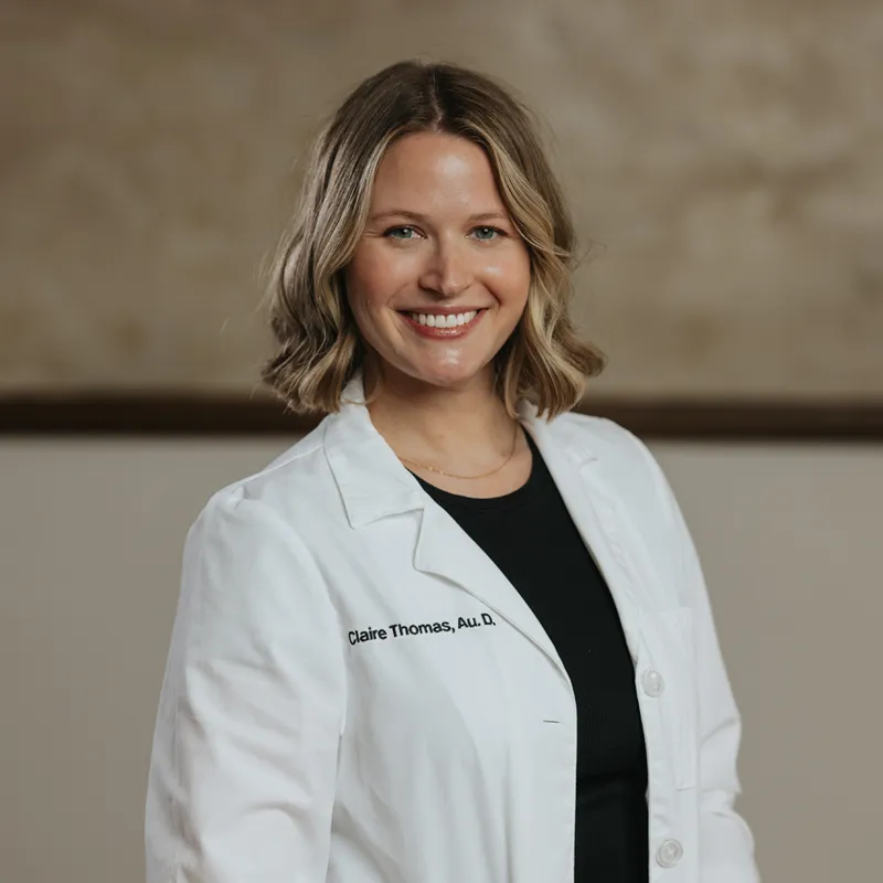 Smiling equestrian rider in a black helmet and jacket sitting on a brown horse outdoors.