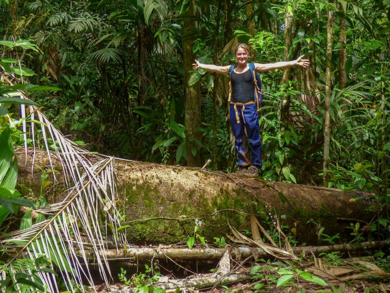 Traveler from Holand, starting the Intense Jungle Trek at Los Patos Trail, Corcovado National Park, Costa Rica.