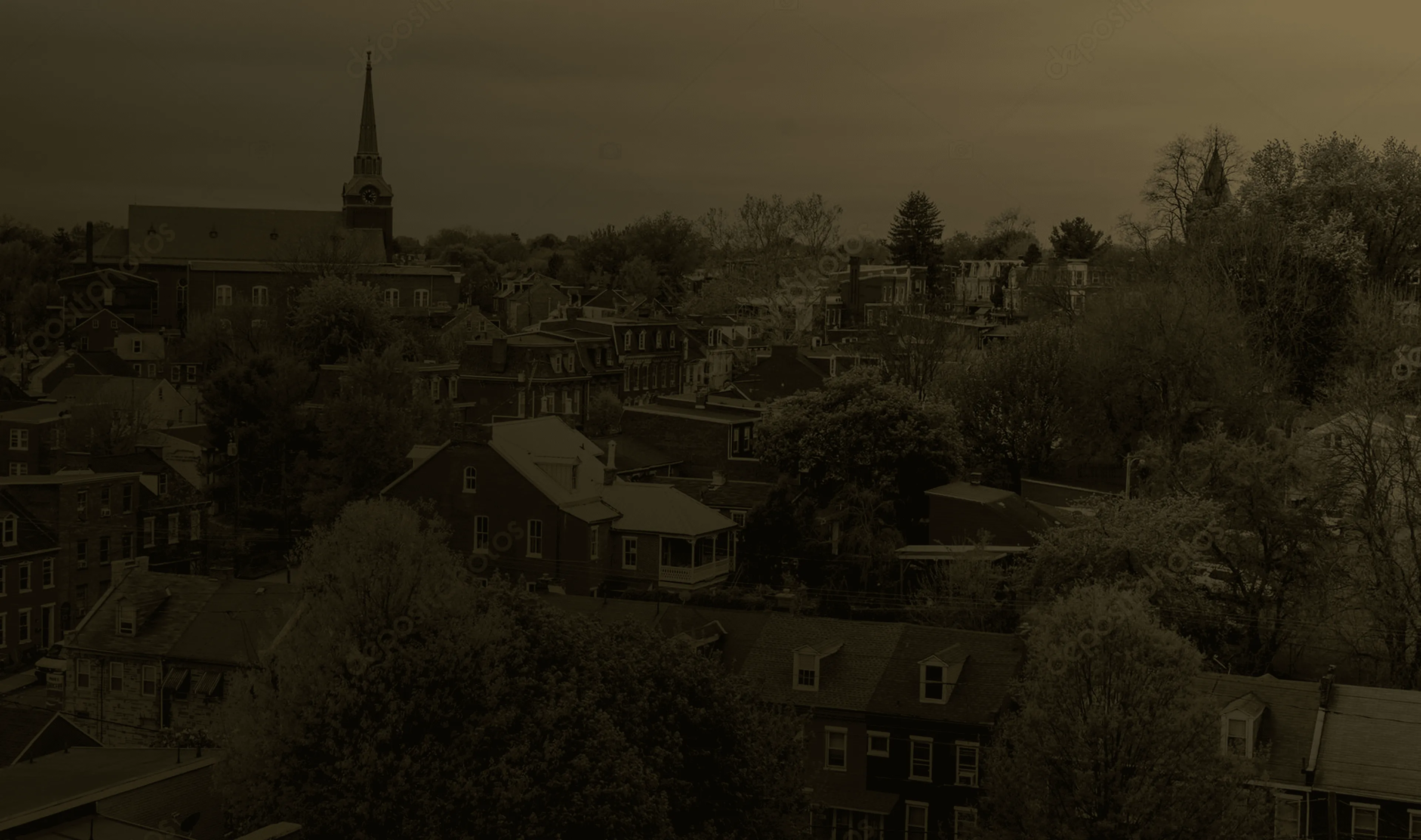 Aerial view of Lancaster downtown.