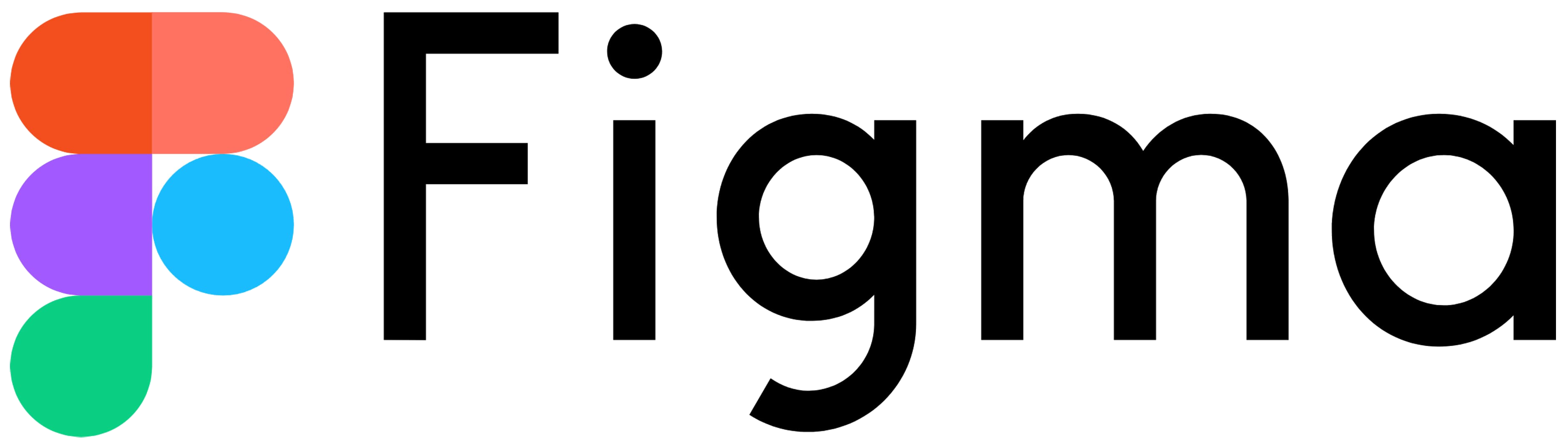 Figma logo with colorful shapes and black text.