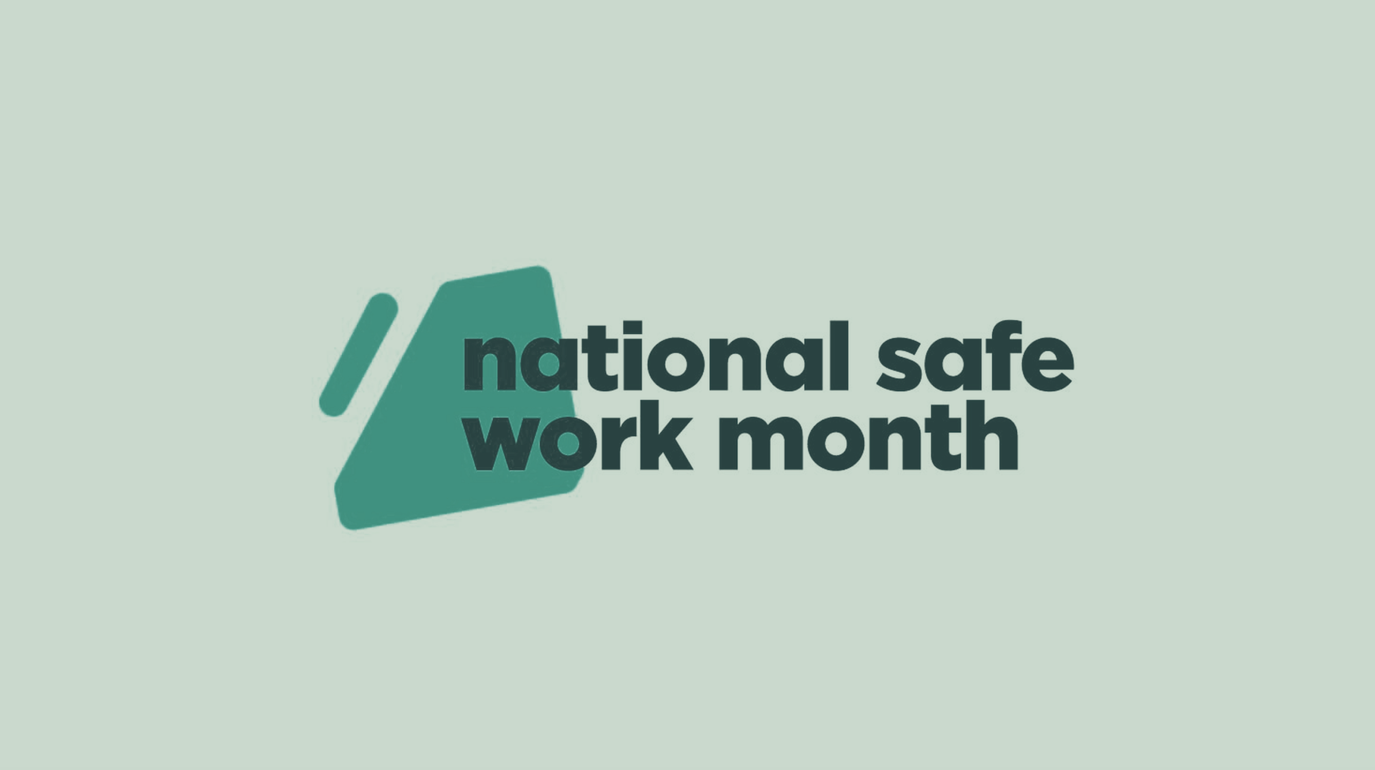 National Safe Work Month logo on a green background