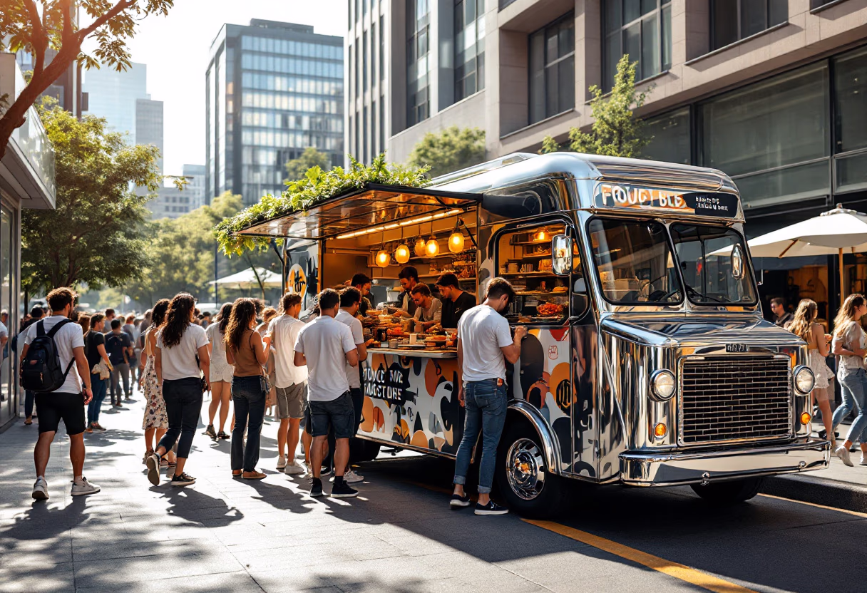 image of food truck in action