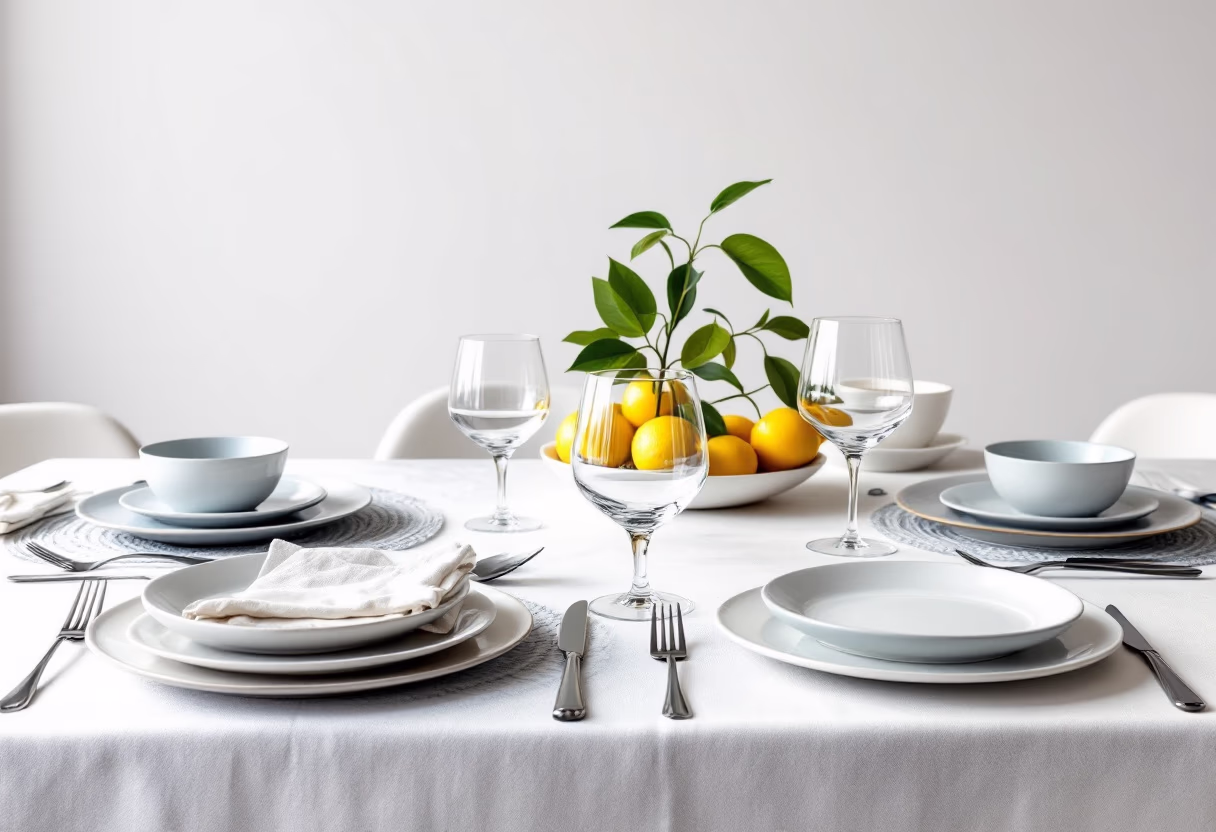 image of seasonal home style (for a home goods store), an elegant summer dining setup