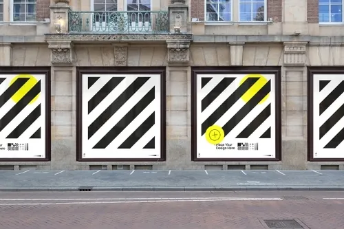 4x Retail window sticker mockup