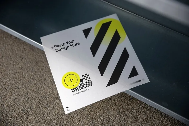 Square paper mockup with transparant effect