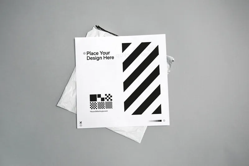 Clean paper mockup on studio background