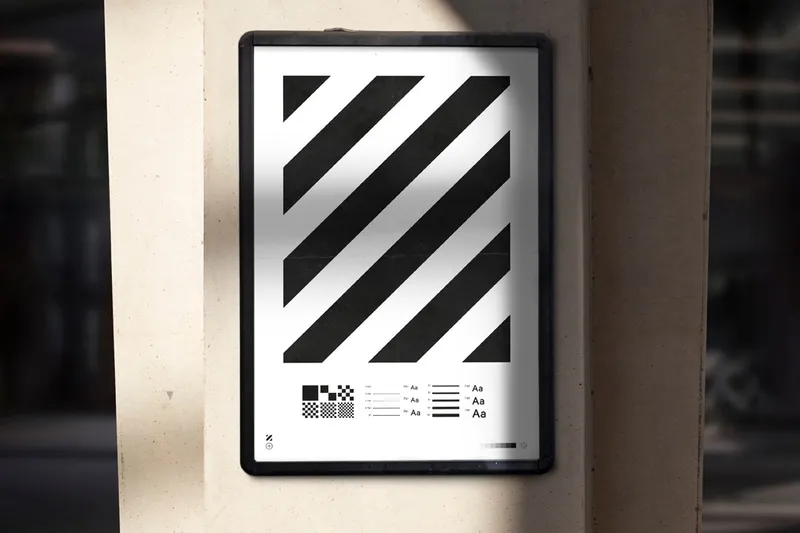 Urban poster mockup with real shadows