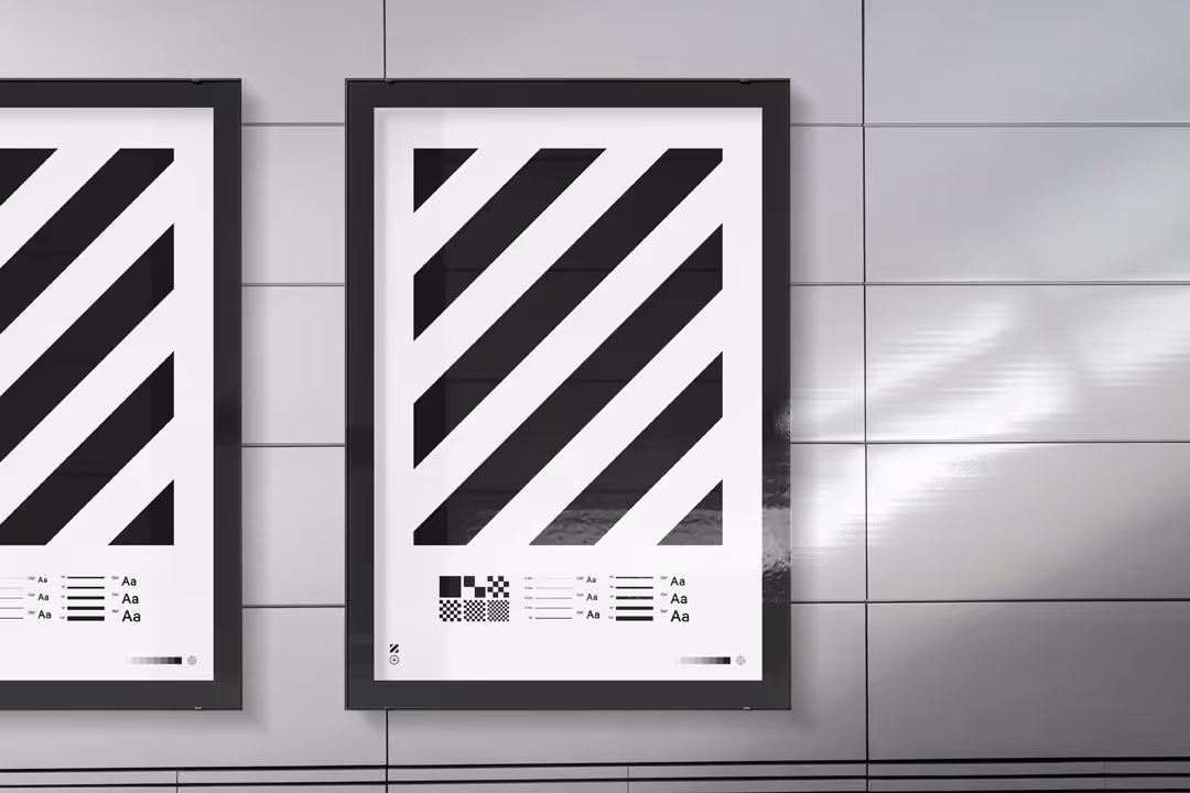 Clean poster mockup in subway hall