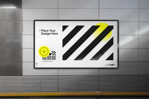 Minimal subway horizontal billboard mockup