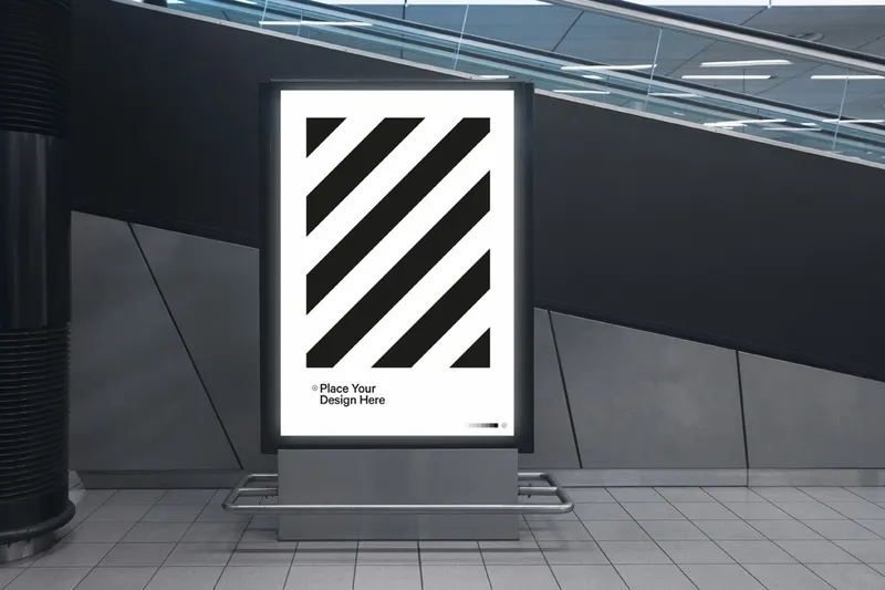 Minimal subway poster mockup