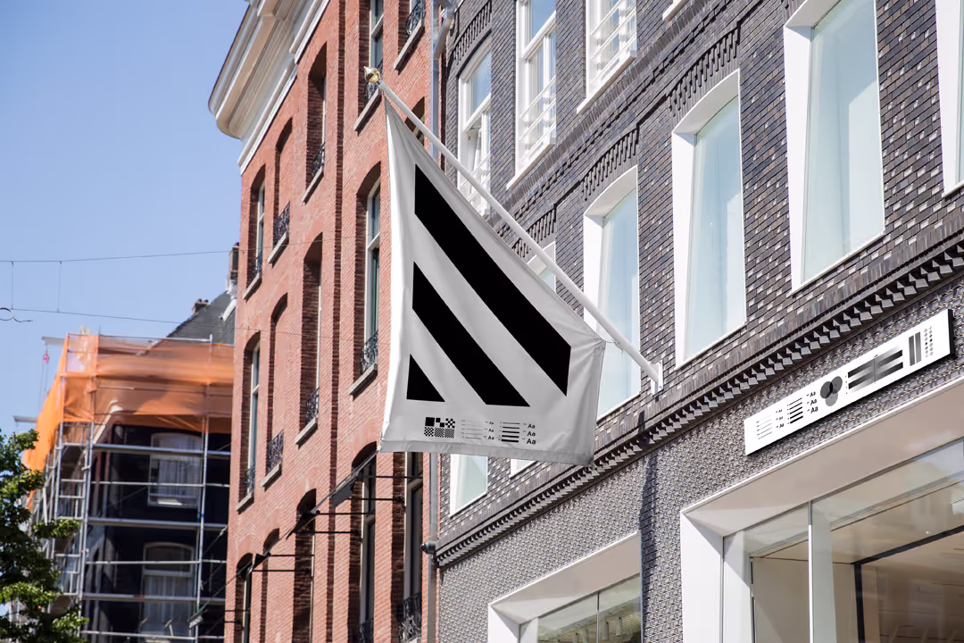 Luxurious retail flag in shopping street