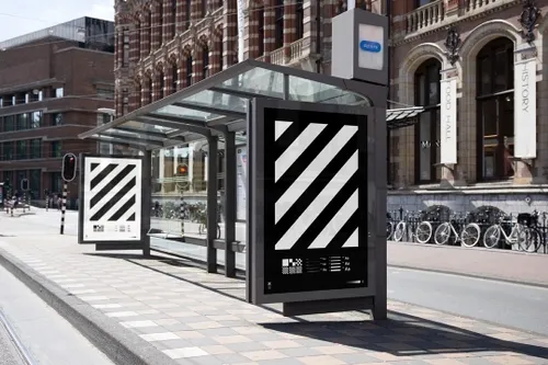 Double busstop city light poster mockup
