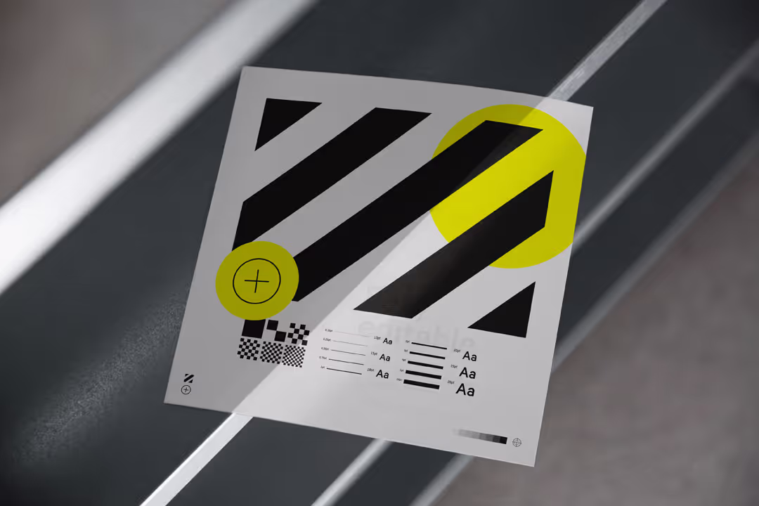 Unique square paper mockup with transparant effect