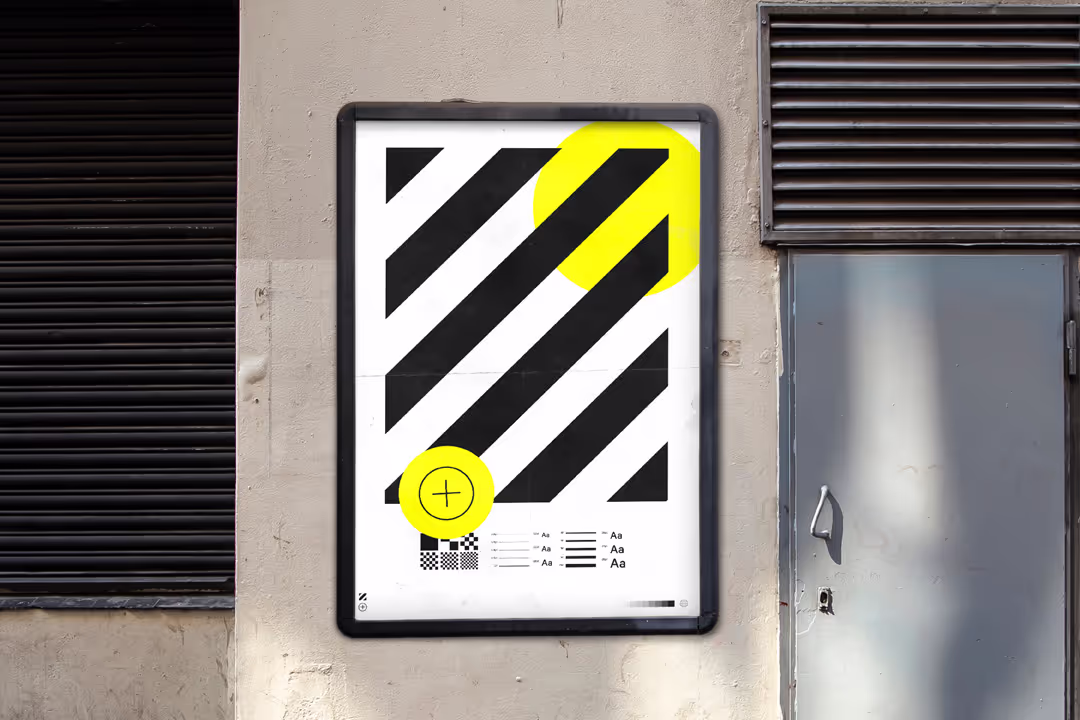 Urban poster mockup with grunge effects