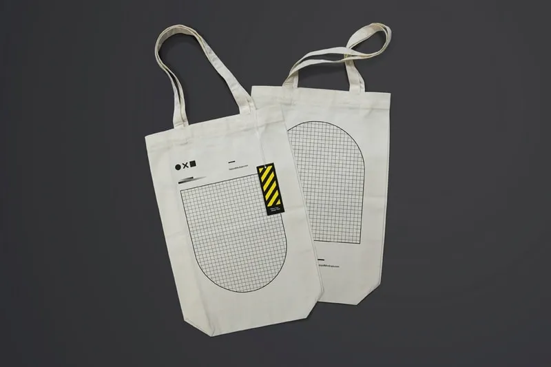 Minimal totebag mockup with plain background