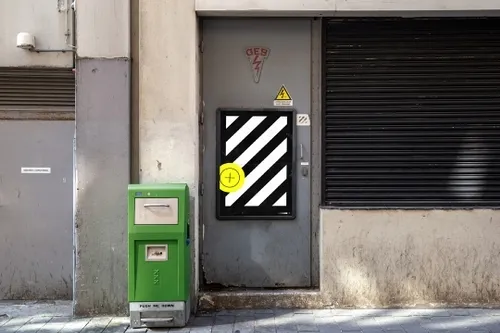 Urban poster mockup with grunge effects