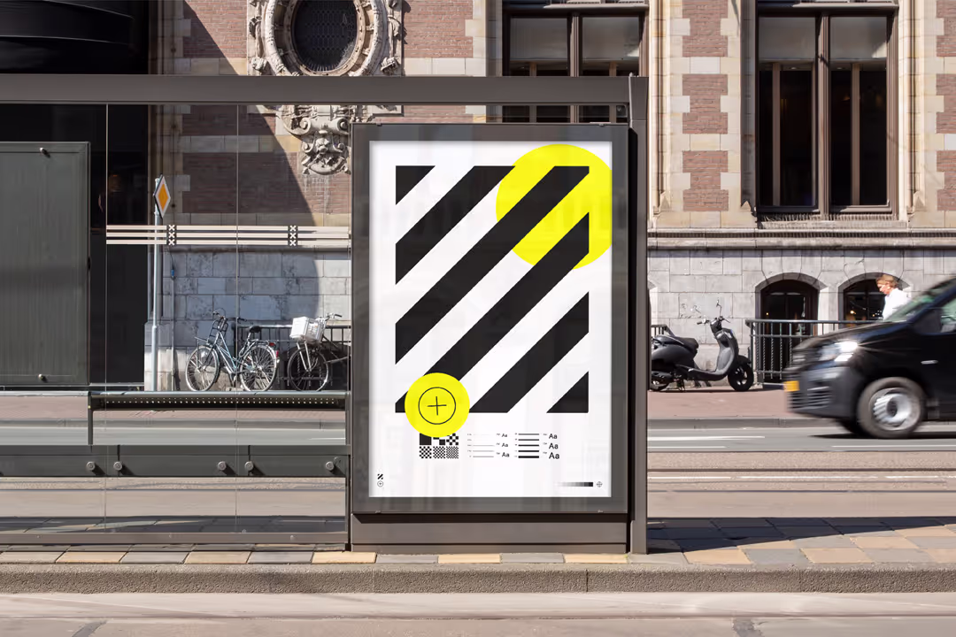 Amsterdam busstop poster mockup