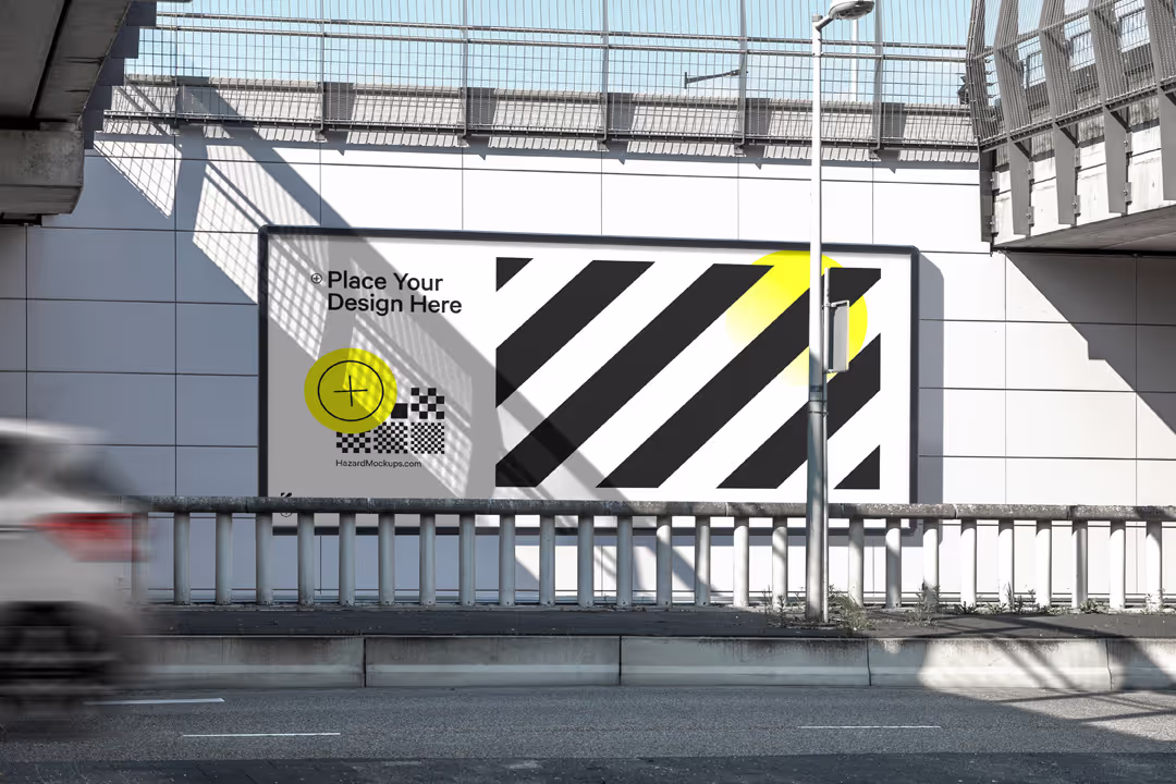 Minimal outdoor highway billboard mockup