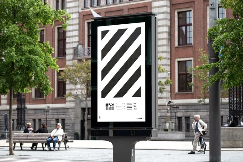 19:6 Horizontal advertising screen mockup in city