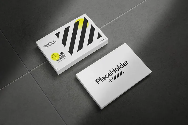 Fully customizable double business card mockup