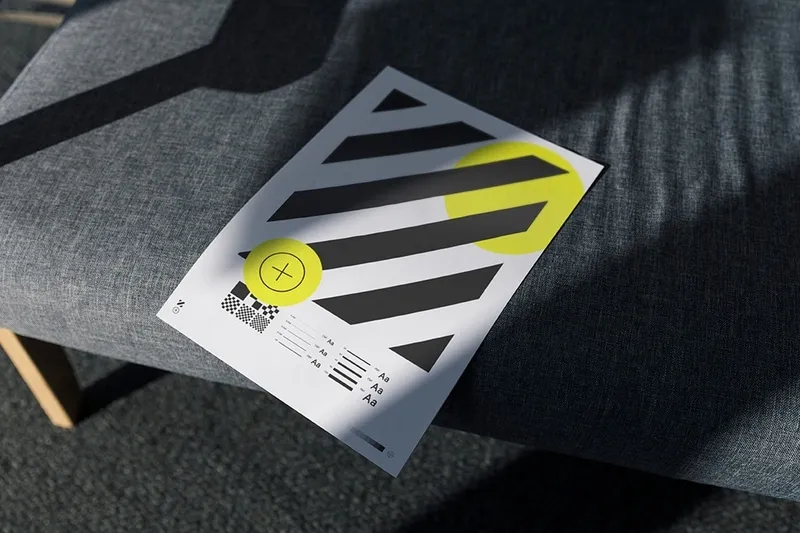 Minimal curved paper mockup with real shadows