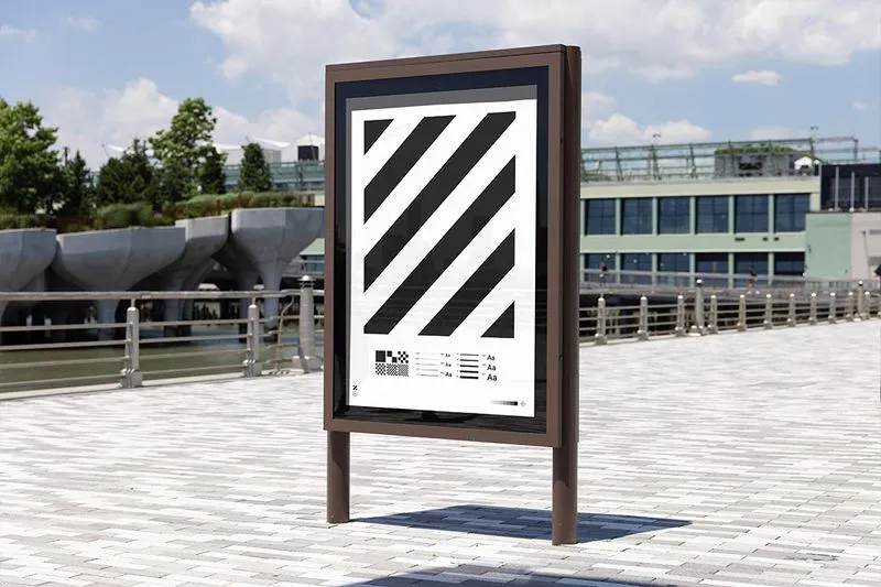 Outdoor poster mockup in minimal frame